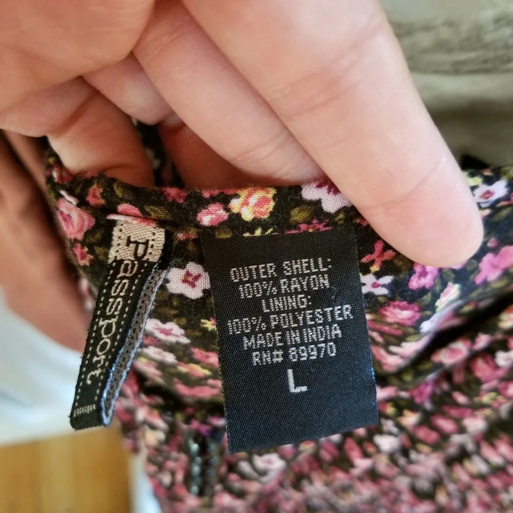 PASSPORT Floral Ruffle Mini Dress SIZE L. - Picture 16 of 16